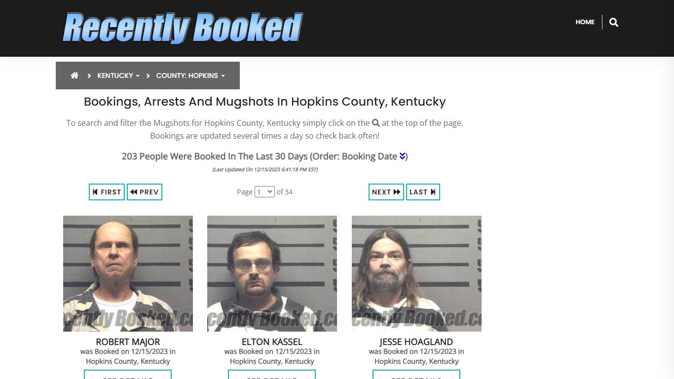 Bookings, Arrests and Mugshots in Hopkins County, Kentucky